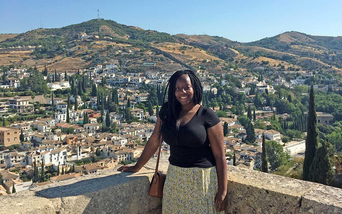  Grace at the Alhambra Palace in Granada, Spain.