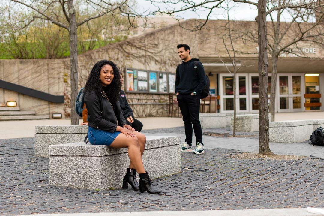 several undergraduate students outside