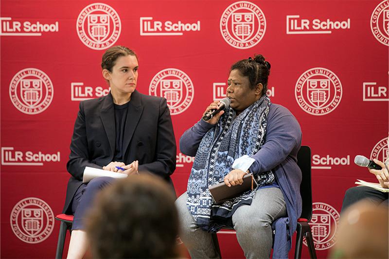 Kalpona Akter (r.), Bangladesh Center for Workers Solidarity and Natalie Grillon, Open Apparel Registry