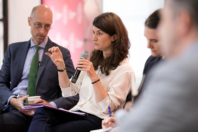 Lara Wolters (center), Member of the European Parliament (Netherlands) and Jason Judd, Cornell University