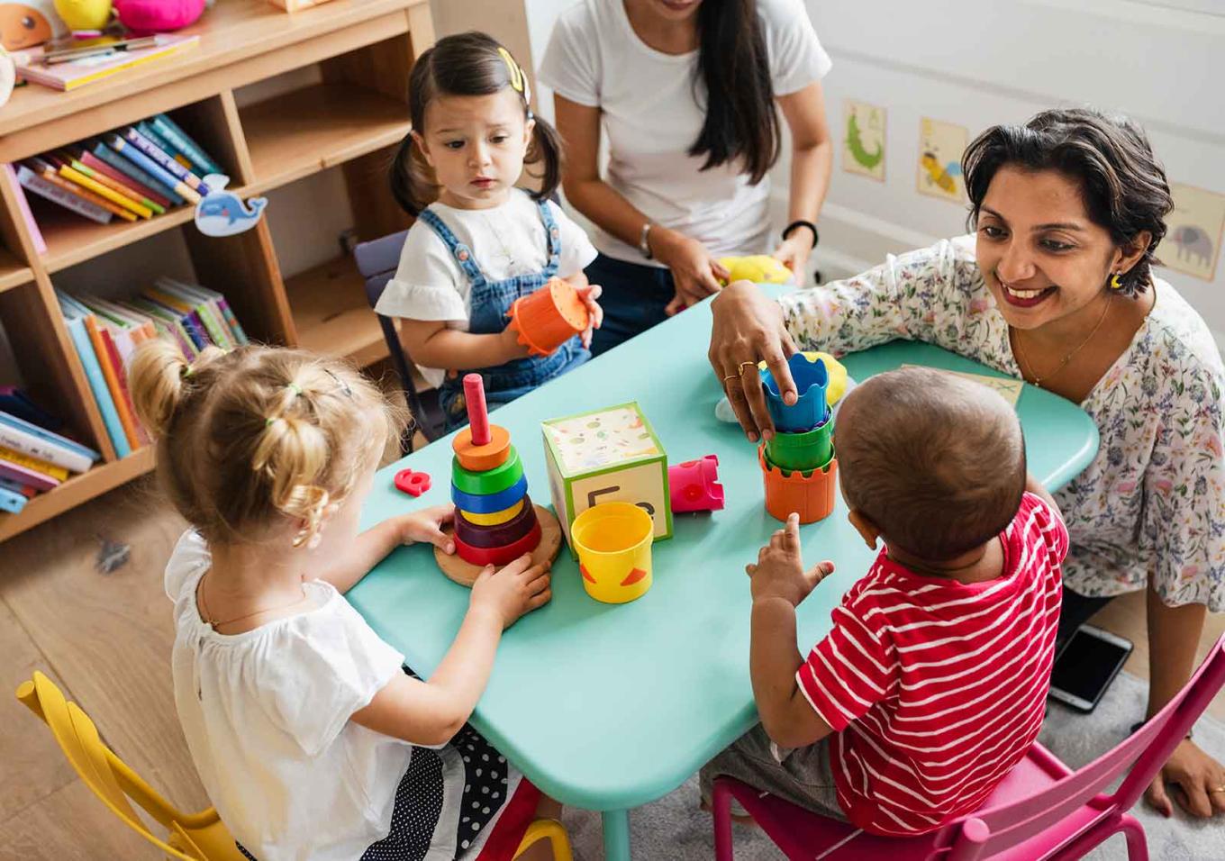 Nursery children with teacher