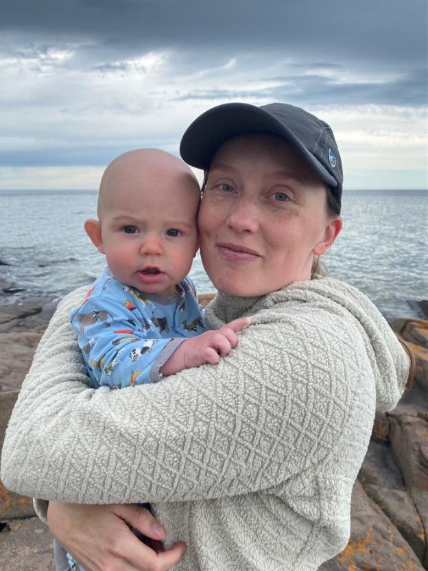 Dr. Jess Boland holding her son, Whit.