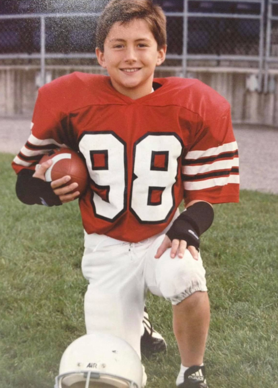 JC Tretter playing Pop Warner football