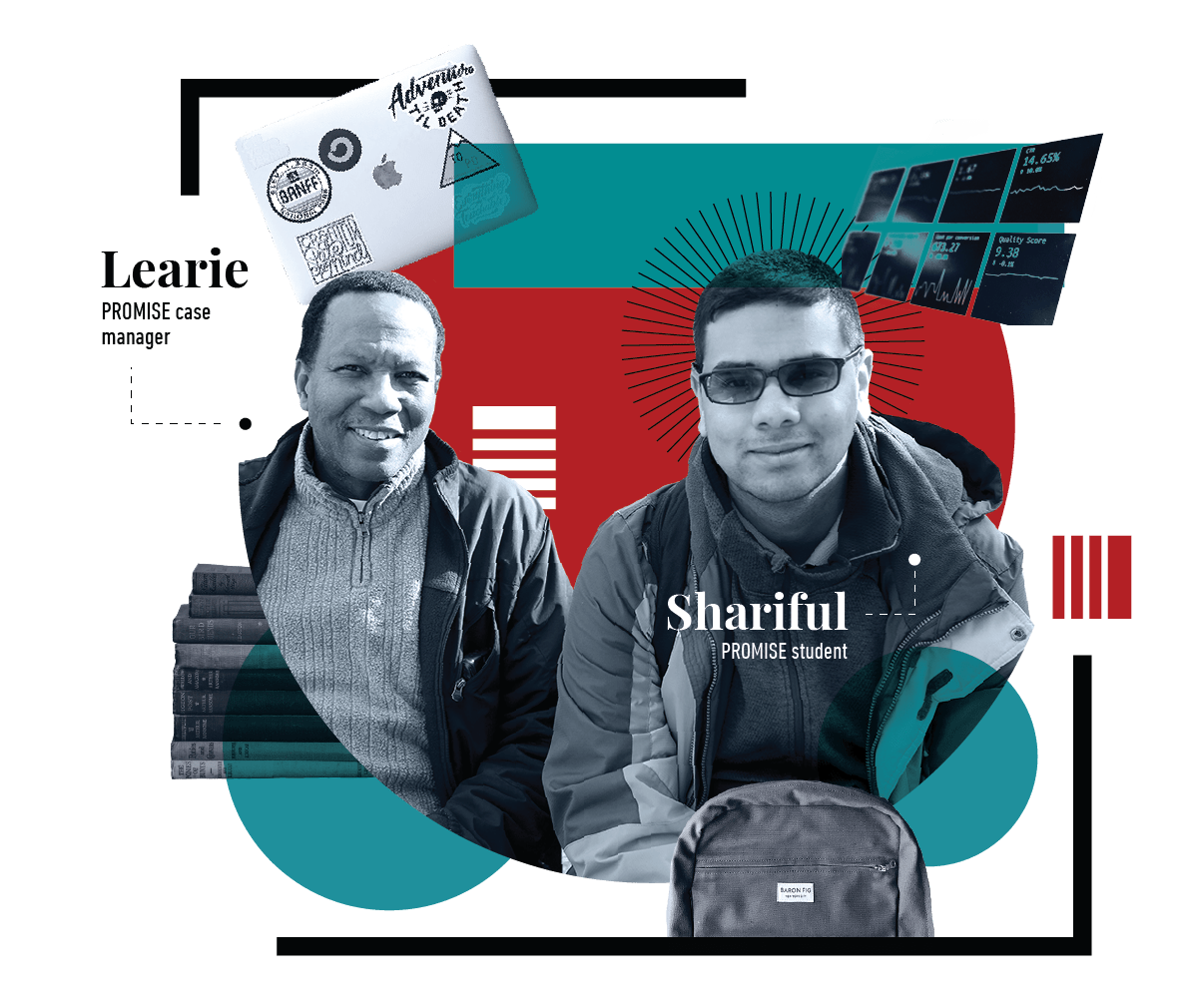 Student, Shariful, with case manager, Learie