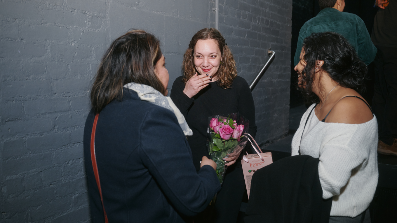 Performers backstage
