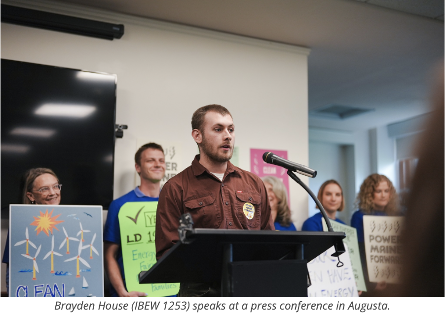Brayden House speaks at a press conference in Augusta