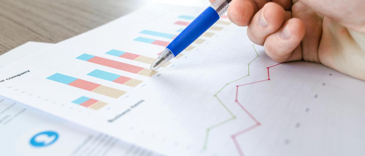 person looking at graphs