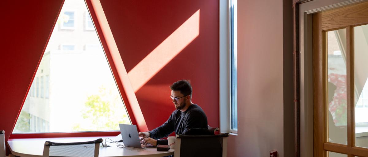 Student working on computer