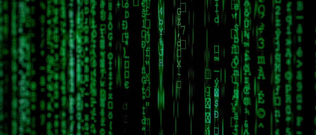 green computer code on black background