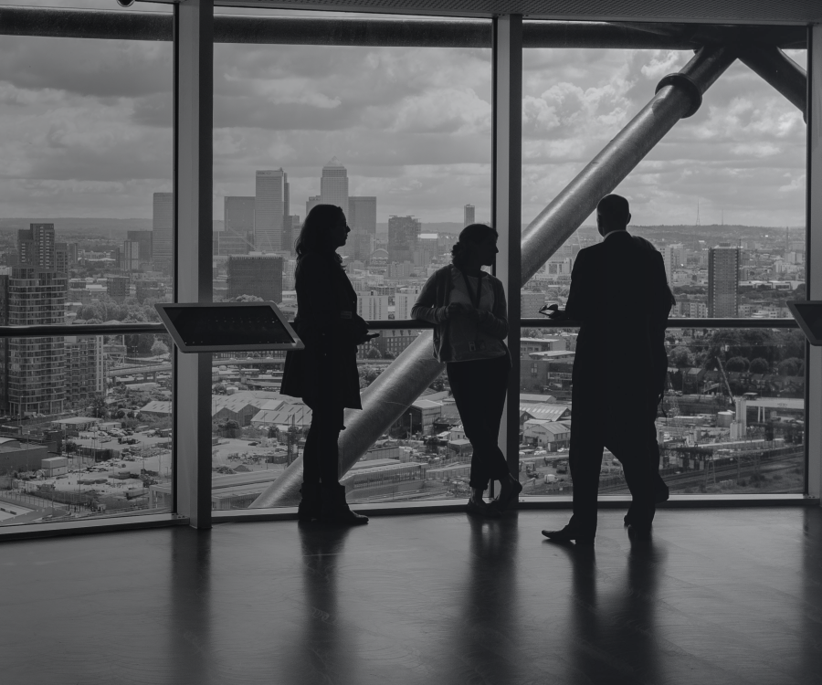 people talking in silhouette 