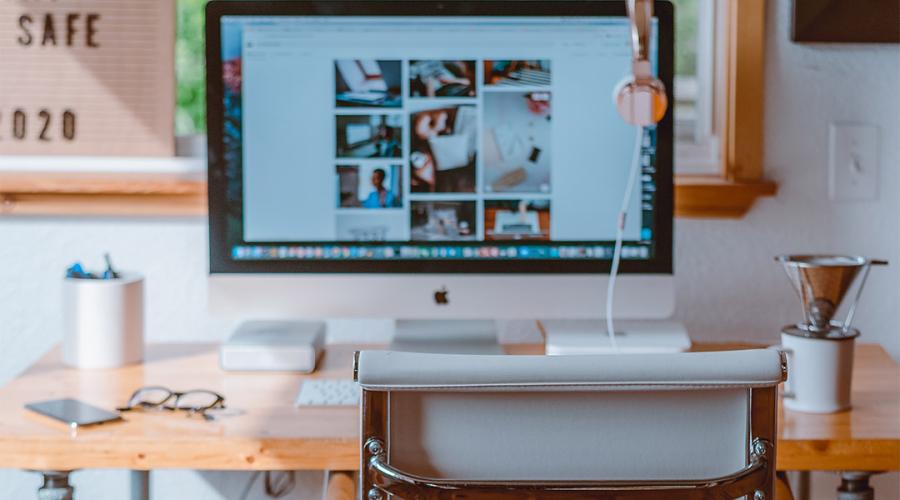 a desk at home with to illustrate working from home