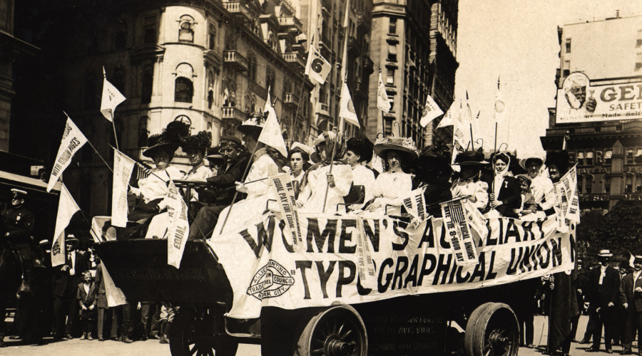 Historical women celebrating labor day