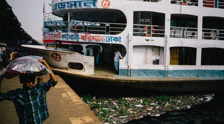 A ship in a foreign port