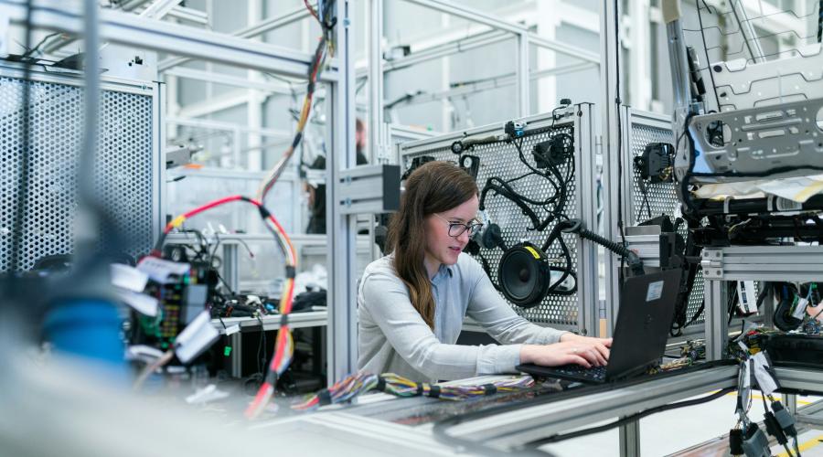 Woman working in factory