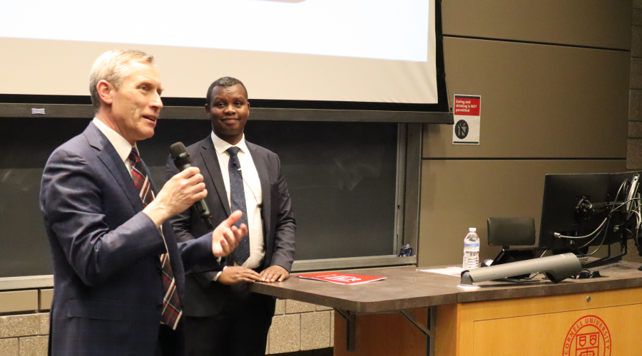 Dean Colvin with Konvitz Lecture speaker Freddy Mutanguha.