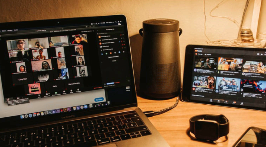 a laptop on a desk