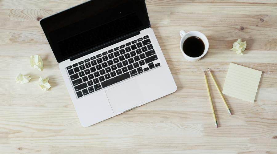 laptop on a desk