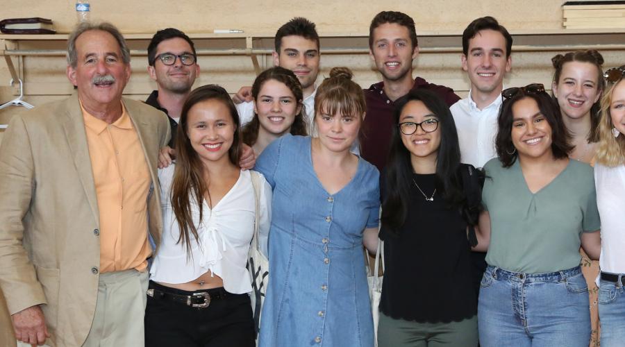 Lee Adler with a group of students in West Virginia