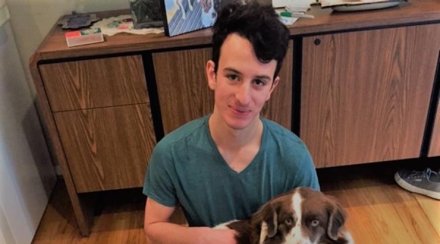 Asher Lipman and dog