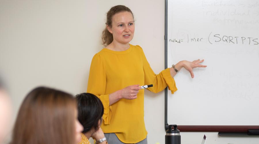 Emily Zitek teaching in the classroom