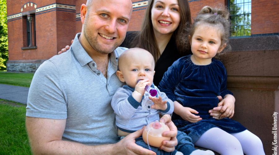 Max Spivak ’07, MILR ’15 with wife, Kate, and their two children. 