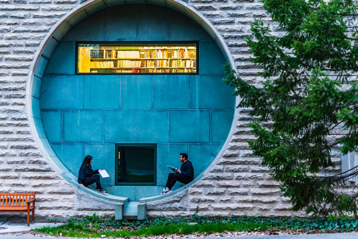 ILR students outside Ives Hall