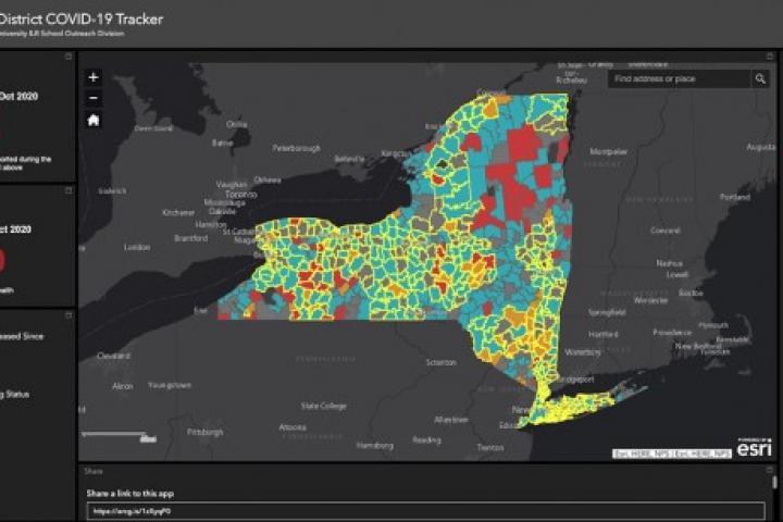 screenshot illustrating the mapping features of the tracker