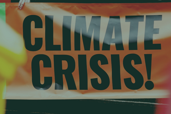 Sign that says Climate Crisis