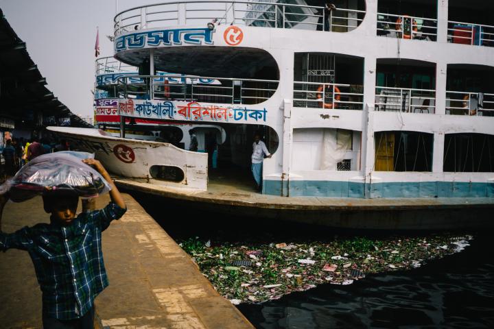 A ship in a foreign port