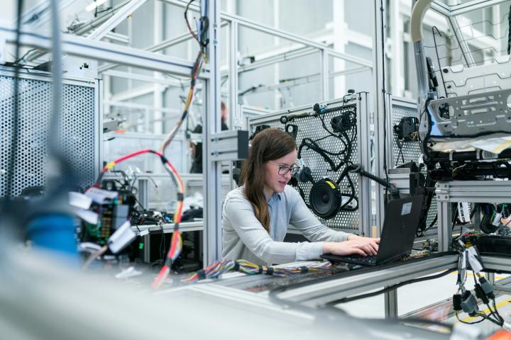 Woman working in factory