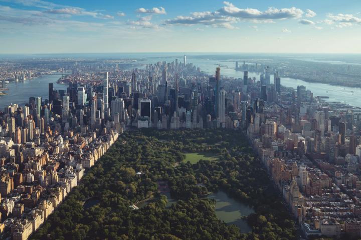 NYC Central Park aerial shot