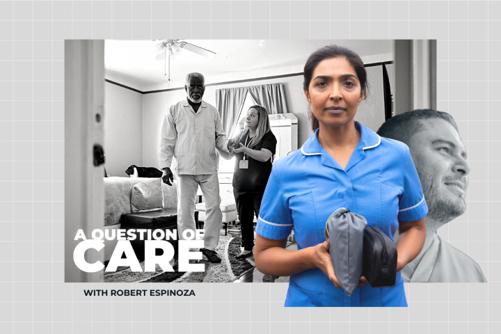 Podcast cover photo for A Question of Care, hosted by Robert Espinoza