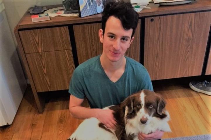 Asher Lipman and dog