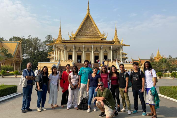 Students participating in the CU in Cambodia program studied global supply chains in the garment industry.