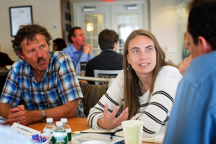 Lara Skinner of The Worker Institute speaks with labor leaders