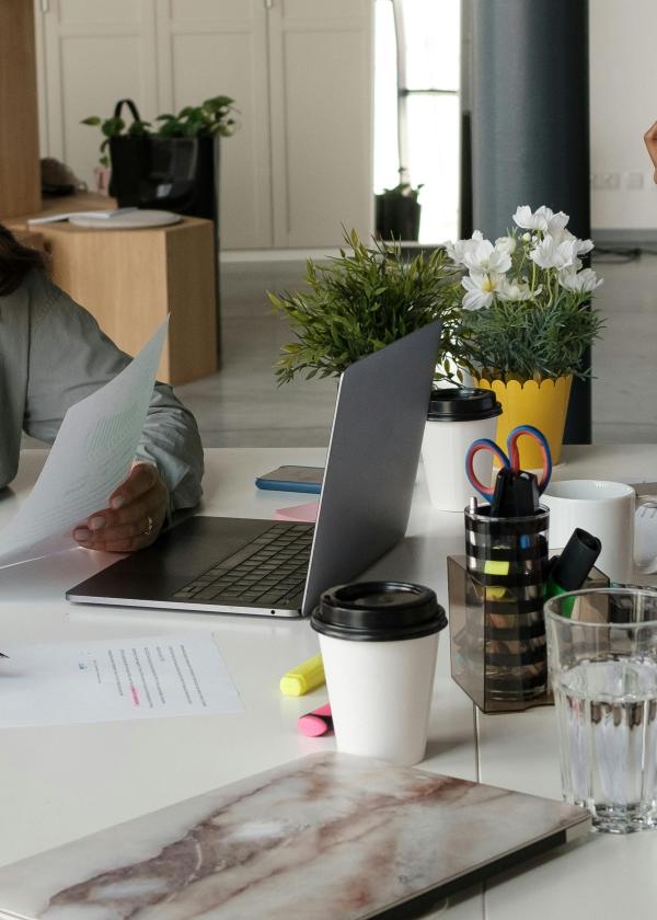 office workers working in office