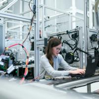 Woman working in factory